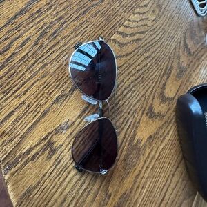 Banana Republic Men’s Aviator Sunglasses in Dark Gray/Black Lenses